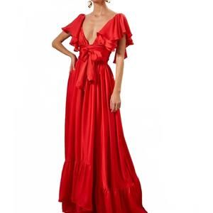 NEW ERIKA PEÑA valeria maxi dress in royal red
